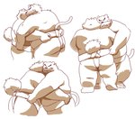 anthro asian_clothing belly big_belly butt clothing duo east_asian_clothing humanoid_hands japanese_clothing kemono male mawashi multiple_poses overweight overweight_male pose simple_background sumo white_background hon55728 bear domestic_cat felid feline felis mammal 2022 hi_res