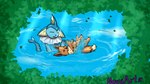 floating swimming novaarts nintendo pokemon eevee eeveelution generation_1_pokemon pokemon_(species) vaporeon 16:9 digital_drawing_(artwork) digital_media_(artwork) hi_res widescreen mother_(lore) mother_and_child_(lore) parent_(lore) parent_and_child_(lore)