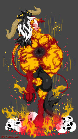 anthro balls big_balls big_butt butt genitals gynomorph huge_butt intersex joette solo wide_hips klmsama demon equid equine horse mammal absurd_res hi_res