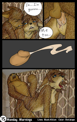 adolescent adolescent_on_adolescent announcing_orgasm anthro backsack balls bath bathroom bent_over blue_eyes bodily_fluids breasts brown_body brown_fur brown_hair butt close-up cum cum_in_vagina cum_inside cumshot dialogue duo ejaculation ellipsis erection eyes_closed female female_penetrated from_behind_position fur genital_fluids genitals hair half-closed_eyes hip_grab humanoid_genitalia humanoid_penis humanoid_vulva inside internal intraspecies looking_pleasured male male/female male_penetrating male_penetrating_female moan narrowed_eyes nipples nude open_mouth orgasm penetration penile penile_penetration penis penis_in_vagina perineum saliva sex shower shower_sex sibling_incest text tongue tongue_out vaginal vaginal_penetration vulva water wet young young_anthro young_female young_male young_on_young black-kitten owlalope sebastien_(black-kitten) serah_(black-kitten) felid feline lynx mammal 2015 brown_theme comic english_text hi_res multiple_scenes brother_(lore) brother_and_sister_(lore) incest_(lore) sibling_(lore) sister_(lore) twincest_(lore) twins_(lore)