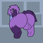 animated anthro backsack balls big_butt bouncing_balls butt canid canine canis domestic_dog fluffy fluffy_balls fluffy_tail genitals grape_ad hi_res josh_(grape_ad) male mammal solo tail twerking