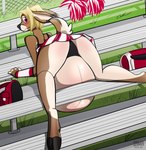 anthro belly big_belly black_nose bleachers blonde_hair blush bottomwear brown_body brown_fur cheerleader clothing cloven_hooves countershade_legs countershade_torso countershading dutch_angle ears_down embarrassed female fur grass hair hooves huge_belly linea_nigra logo looking_back miniskirt outside panties pivoted_ears plant pom_poms pregnant pregnant_anthro pregnant_female purple_eyes raised_tail short_hair short_tail skirt solo stuck tail tan_body tan_fur thick_thighs thin_calves under_belly underwear dima_(artist) dawn_(dansharkman) deer mammal 2024 artist_logo artist_name colored digital_media_(artwork) hi_res shaded