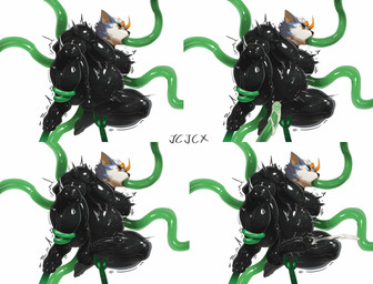 andromorph andromorph_penetrated anthro anthro_penetrated balls belly big_belly big_penis black_bodysuit black_clothing black_latex black_skinsuit blue_body blue_fur bodily_fluids bodysuit clothing cum cum_inflation cum_inside cumshot ejaculation fur genital_fluids genitals horn inflation intersex intersex_penetrated latex latex_bodysuit latex_clothing latex_skinsuit male male_penetrated moobs multicolored_body multicolored_fur oral oral_penetration penetration penis restrained restrained_by_tentacles sex skinsuit solo suspended_via_tentacles suspension tentacle_in_mouth tentacle_penetration tentacle_sex tentacles tight_clothing two_tone_body two_tone_fur vulva white_body white_fur yellow_eyes yellow_horn cxcxxcxxxx canid canine mammal 2025 absurd_res hi_res