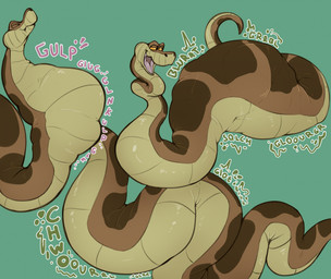 abdominal_bulge after_vore ambiguous_gender apode belly big_belly brown_body digestion eyes_closed fatal_vore feral feral_pred gulp_(sound_effect) huge_belly legless long_body neck_bulge open_mouth oral_vore rumbling_stomach serpentine simple_background soft_vore solo swallowing tail vore thunder_maid the_jungle_book kaa_(jungle_book) python reptile scalie snake 2025 hi_res sequence