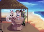 anthro beach bikini clothed clothing cooking female fur group hair outside sand seaside sky smile swimwear trio two-piece_swimsuit water white_body white_fur white_hair traknoch unicorn_overlord vanillaware dinah_(unicorn_overlord) goat_tavern_owner_(unicorn_overlord) ramona_(unicorn_overlord) absurd_res digital_media_(artwork) hi_res