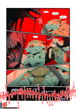anthro bodily_fluids bone covering_head crying dialogue drooling duo eyes_closed fur holding_object holding_sign male profanity red_background saliva saliva_string scared sharp_teeth sign simple_background skull skull_head stop_sign tan_body tan_fur tears teeth text tongue tongue_out unintelligible yellow_sclera patto mythology luca_(patto) canid canine canis mammal mythological_canine mythological_creature unknown_species werecanid werecanine werecreature werewolf wolf comic english_text hi_res