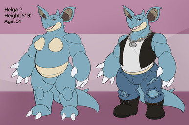 anthro anthrofied female pokemorph solo diddydoo nintendo pokemon fan_character generation_1_pokemon nidoqueen pokemon_(species) scalie model_sheet tagme