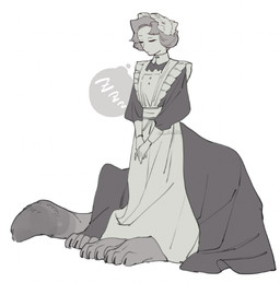 claws clothed clothed_female clothed_taur clothing eyes_closed female maid_uniform paws quadruped simple_background sleeping solo sound_effects tail toe_claws uniform vowelless vowelless_sound_effect white_background zzz mullmull felid felid_taur feline feline_taur humanoid_taur mammal mammal_taur taur full-length_portrait monochrome portrait