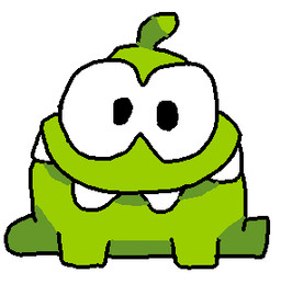 anthro male solo nickjrbunniesfan cut_the_rope om_nom nommie low_res