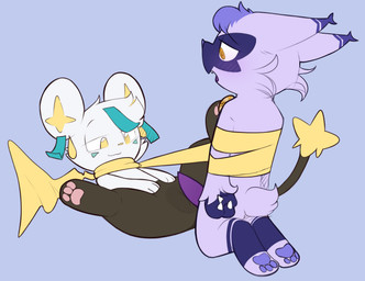 alternate_color anthro bangs black_body black_fur blue_body blue_fur cat_smile closed_smile digitigrade dominant dominant_female duo fangs feet female feral fur genitals half-closed_eyes hindpaw imminent_sex looking_down looking_down_at_genitalia looking_down_at_penis male male/female markings mouth_closed multicolored_body multicolored_fur narrowed_eyes open_mouth paws penis purple_background purple_body purple_fur purple_penis quadruped restrained ribbons_(anatomy) round_ears scarf simple_background smile soles spread_legs spreading star_tipped_tail submissive submissive_male tapering_penis teeth two_tone_body two_tone_fur vulva porldraws nintendo pokemon aster_(redwoodart) jitters_(kal) felid feline floragato generation_4_pokemon generation_9_pokemon hybrid mammal pokemon_(species) shinx absurd_res digital_drawing_(artwork) digital_media_(artwork) hi_res