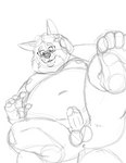 anthro balls belly big_belly erection eyewear genitals glasses humanoid_genitalia humanoid_hands humanoid_penis male mature_male moobs navel nipples overweight overweight_male penis simple_background solo bravo disney zootopia gideon_grey canid canine fox mammal red_fox true_fox 2022 hi_res monochrome sketch