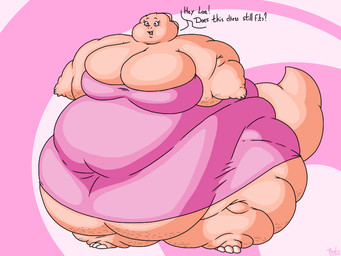 3_toes 5_fingers anthro barefoot belly big_belly big_breasts biped black_eyebrows breasts cellulite claws cleavage clothed clothing cocktail_dress dialogue double_chin dress exclamation_point eyebrows eyelashes feet female fingers flabby_arms frill_(anatomy) front_view glistening glistening_eyes head_crest head_frill huge_belly huge_breasts huge_hips huge_thighs hyper hyper_hips hyper_thighs love_handles membrane_(anatomy) membranous_frill morbidly_obese morbidly_obese_anthro morbidly_obese_female navel obese obese_anthro obese_female open_mouth overweight overweight_anthro overweight_female pattern_background pink_body pink_clothing pink_scales pink_tongue purple_eyes question scales simple_background solo standing tail text thick_thighs three-quarter_view tight_clothing toe_claws toes tongue white_claws wide_hips batspid2 juna_(batspid2) lizard reptile scalie 2018 4:3 cel_shading digital_drawing_(artwork) digital_media_(artwork) english_text full-length_portrait portrait shaded signature