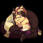 anthro blush brown_body brown_fur fur humanoid_hands kemono male overweight overweight_anthro overweight_male simple_background sitting solo transparent_background nanadragon4 canid canine mammal raccoon_dog tanuki 1:1 2020 alpha_channel