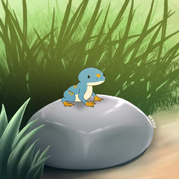 black_eyes blue_body feral grass jumping male outside plant rock solo text kerolu kerolu_(kerolu) amphibian frog 1:1 2024 animated artist_name colored digital_media_(artwork) english_text meme short_playtime sound video