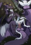 anthro anus black_body black_claws black_fur black_horn blep blue_anus blue_pawpads blue_pussy bodily_fluids claws cum cum_in_pussy cum_inside duo female feral forked_tongue fur genital_fluids genitals horn knot male male/female membrane_(anatomy) membranous_wings pawpads penetration penis pink_knot pink_penis pink_tongue purple_body purple_horn purple_scales pussy scales size_difference smaller_penetrated tongue tongue_out vaginal vaginal_penetration white_body white_fur wings endermoonfur mythology ender_(endermoonfur) haze_the_giraking dragon furred_dragon furred_scalie mythological_creature mythological_scalie scalie hi_res