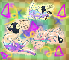 ambiguous_gender bottle container detachable detachable_head dialogue feral glass_body hammer modular null orgasm_denial sand solo sound_effects speech_bubble text tools translucent translucent_body unusual_penetration welcometaco glitch_productions kinktober kinktober_2025 the_amazing_digital_circus fan_character animate_inanimate mammal mustelid 2025 english_text hi_res