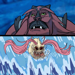 creepy despair fangs green_eyes hair humor long_hair looking_up nightmare_fuel open_mouth red_eyes scared surf teeth water wave where_is_your_god_now blitzdrachin conditional_dnp nintendo pokemon pokemon_champions_(game) willem_dafoe felid generation_3_pokemon generation_7_pokemon incineroar mammal milotic pokemon_(species) 1:1 meme