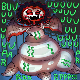 abdominal_bulge accessory belly big_belly black_petals blood blood_in_mouth blush bodily_fluids bone bones_in_stomach burping digestion eyewear fangs fatal_vore female flower huge_belly hyper hyper_belly looking_at_belly looking_at_own_belly not_furry open_mouth plant plant_pred red_petals rumbling_stomach seductive simple_background smile solo teeth text vore wings zlogi electronic_arts garden_warfare plants_vs._zombies popcap_games vampire_sunflower elemental_creature flora_fauna flower_creature sunflower_(pvz) vampire 1:1 2026 absurd_res hi_res