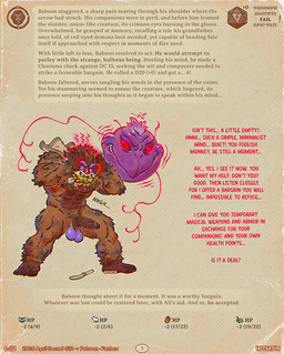 5_fingers abs anthro armpit_hair balls bargained_consent bargaining bath_towel beard biceps big_balls big_penis blue_balls blue_genitals bodily_fluids body_hair butterknife cape cape_only clothing d20 deal demonic demonic_contract demonic_eyes dice dice_roll duo erection facial_hair feet fingers food foreskin fruit fur furry_arms furry_legs genital_fluids genitals glowing glowing_eyes grin grinning_at_another hair hairy hairy_forearms hairy_hands humanoid_genitalia humanoid_penis illustrated_story improvised_clothing improvised_weapon key kitchen long_penis male melee_weapon mind_alteration mind_control mostly_nude mostly_nude_anthro mostly_nude_male muscular muscular_anthro muscular_male nipples nude nude_anthro nude_male onion pecs penis plant profanity pubes pupils red_eyes saggy_balls simple_background slit_pupils smile smiling_at_another solo story_in_picture teeth telepathic_link text tight_balls toothy_grin toothy_smile towel towel_cape tusks vegetable warrior weapon hotsatyr dungeons_and_dragons hasbro mythology the_dungeon_(hotsatyr) wizards_of_the_coast baboon-appetit unnamed_character animate_inanimate baboon demon haplorhine mammal monkey old_world_monkey primate digital_media_(artwork) english_text source_request story