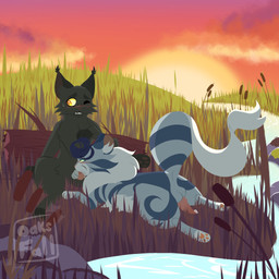 against_log amber_eyes blue_eyes blush blush_lines bodily_fluids creek crossgender cum cum_in_mouth cum_inside dominant dominant_feral dominant_male dripping duo ear_tuft embarrassed_male erection fellatio feral feral_on_feral feral_penetrated feral_penetrating feral_penetrating_feral freckled_face freckles fur genital_fluids genitals grass grey_body grey_fur grey_paws head_tuft leaking_precum log looking_around lying lying_on_ground male male/male nervous nervous_sweat on_front on_ground oral outside_sex paws penetration penile penis penis_on_ground plant precum precum_drip precum_on_ground precum_on_penis reeds river saliva saliva_on_penis sex silver_paws sitting spread_legs spreading striped_body striped_fur stripes submissive submissive_feral submissive_male sunset sweat tall_grass tuft water wood 11oaksfall11 warriors_(book_series) feathertail_(warriors) stormfur_(warriors) domestic_cat felid feline felis mammal 1:1 hi_res brother_(lore) brother_and_sister_(lore) incest_(lore) sibling_(lore) sister_(lore)