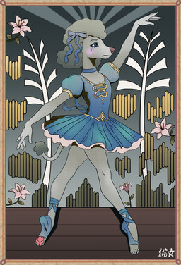accessory anthro ballerina ballet blush bodily_fluids bow_ribbon choker clothing crying curly_hair dance_shoes dancewear dancing detailed_background female flower footwear furgonomics hair hair_accessory hair_bow hair_ribbon jewelry lily_(flower) makeup necklace plant pointe_shoes ribbons running_makeup shoes solo tears stargal_galexi chloe_couture canid canine canis domestic_dog mammal poodle hi_res