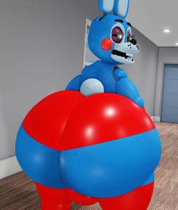 anthro ball_bulge big_butt black_eyebrows black_nose blue_body blue_fur buckteeth butt clothing eyebrows eyelashes fur half-closed_eyes legwear long_ears looking_back machine male narrowed_eyes rear_view red_cheeks red_clothing red_legwear red_underwear small_tail solo tail teeth thick_thighs underwear whisker_spots muitetium five_nights_at_freddy's five_nights_at_freddy's_2 scottgames toy_bonnie_(fnaf) animatronic lagomorph leporid mammal rabbit robot 2026 3d_(artwork) absurd_res digital_media_(artwork) hi_res