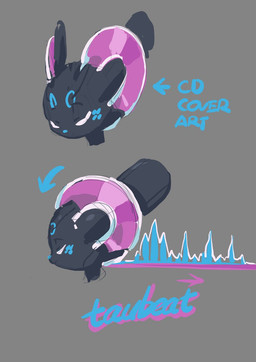 anthro black_head blue_nose cd eyes_closed side_view text tyson_tan mammal murid murine rat robot_anthro rodent english_text headshot_portrait hi_res portrait