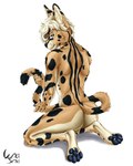 anthro butt countershading grey_eyes hair holding_tail looking_at_viewer looking_back male nude simple_background sitting_on_paws solo tail white_hair lunasimia olezka_(sausysandwich) felid feline mammal serval 4:5 absurd_res digital_media_(artwork) hi_res