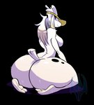 big_butt bodily_fluids breasts butt female huge_butt kneeling solo sweat sweaty_butt thick_thighs white_body jeffron sunni_(jeffron) bovid caprine goat mammal