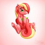 equine female feral gradient_background green_eyes hair horse looking_at_viewer mammal multi-colored_hair my_little_pony original_character pony rayhiros shaded signature sitting smile solo spread_legs spreading strawberry strawberry_kiss
Rating: Safe
Score: 0
User: Jatix
Date: March 10, 2014