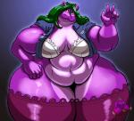 anthro bra clothing female hair huge_thighs hyper hyper_thighs legwear overweight overweight_anthro overweight_female smile solo stockings thick_thighs underwear kazecat bertha_(kazecat) common_hippopotamus hippopotamid mammal