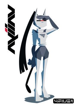 after_transformation anthro black_hair cast_shadow clothed clothing drone dronification female gesture grey_body hair long_ponytail mind_control ponytail robotization salute simple_background solo standing tail white_background 4five1 jackie_(4five1) felid feline mammal 2025 digital_media_(artwork) hi_res signature
