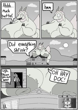 after_transformation anthro areola big_areola big_breasts big_nipples blotchy_areola blush blush_lines blush_stickers bodily_fluids bottomwear breasts building clothed clothed_anthro clothed_male clothing dialogue duo eyelashes fully_clothed fully_clothed_anthro fully_clothed_male fur growth hooves horn house huge_areola huge_breasts huge_nipples inner_ear_fluff long_eyelashes macro male neighborhood nipple_dip nipples nude_anthro nude_male obese obese_anthro obese_male overweight overweight_anthro overweight_male shorts speech_bubble sweat sweatdrop text towering tuft wool_(fur) wool_hair living_lupis doc_(living_lupis) shawn_(living_lupis) bovid canid canine canis caprine kaiju mammal monster sheep wolf 2025 absurd_res black_and_white comic digital_media_(artwork) english_text hi_res monochrome