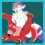 anal bodily_fluids cum duo genital_fluids genitals legs_up male male/male penetration penis precum sex kingdraws five_nights_at_freddy's scottgames foxy_(fnaf) canid canine fox humanoid mammal