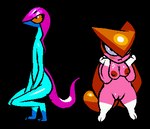 ambiguous_gender anthro areola blue_body blue_scales blush breast_squish breasts crouching duo female fur genitals membrane_(anatomy) nipples nude orange_body orange_fur orange_sclera pink_body pink_fur presenting presenting_breasts purple_body purple_scales pussy red_nipples scales short_stack slim squish standing tail thick_tail thick_thighs white_body white_fur wide_hips scherzande ristar_(game) sega flying_squirrel lizard mammal reptile rodent scalie sciurid alpha_channel