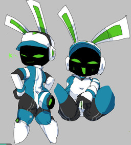 :3 aged_down anthro armor big_butt blush blush_lines butt clothed clothing electronics female genitals green_blush green_eyes green_inner_ear headgear headphones helmet loli long_ears machine open_mouth open_smile presenting presenting_vulva rear_view screen screen_face smile solo spread_legs spreading thick_thighs vulva white_ears wide_hips young nahuib project_turboblast tempo_(project_turboblast) animal_humanoid humanoid lagomorph leporid mammal rabbit robot 2026 digital_media_(artwork) hi_res