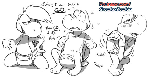 ageplay anthro biped clothed clothing dialogue diaper diaper_only duo embarrassed infantilism male onesie open_mouth roleplay simple_background solo sound_effects text topless wearing_diaper white_background crackajackin mario_bros mythology nintendo paper_mario paper_mario:_the_thousand_year_door koops the_great_gonzales_jr dinosaur dragon green_yoshi koopa koopa_troopa mythological_creature mythological_scalie prehistoric_species reptile scalie tortoise turtle yoshi 2022 digital_media_(artwork) english_text hi_res multiple_scenes sequence