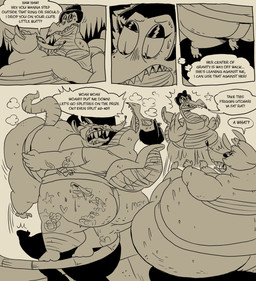 anthro arm_tattoo asian_clothing big_butt bodily_fluids butt butt_tattoo cellulite clothing clothing_grab dialogue duo east_asian_clothing female huge_butt japanese_clothing larger_female lifting_another lifting_off_ground lipstick makeup markings mawashi mole_(marking) obese obese_anthro obese_female overweight overweight_anthro overweight_female sharp_teeth size_difference speech_bubble sumo sumo_ring sumo_wrestler sumo_wrestling sweat tail_tattoo tall_female tattoo tears teeth text thick_thighs thought thought_bubble thoughts throwing_character throwing_out tongue tongue_out topwear wrestling gulpspooky mythology biscotti_(gulpspooky) rochelle_(kmcartoons) dragon mammal murid murine mythological_creature mythological_scalie rat rodent scalie comic english_text hi_res