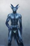 2015 2:3 abs abstract_background anthro bulge clothing dragon equus hand_on_hip hi_res horn looking_at_viewer male muscular muscular_anthro muscular_male mythological_creature mythological_scalie mythology red_eyes scalie simple_background solo tail thong underwear