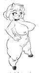 5_fingers anthro belly big_breasts big_butt breasts butt choker erect_nipples eyebrow_through_hair eyebrows eyelashes female fingers floppy_ears fur fur_tuft hair hands_on_hips hooves horn huge_breasts huge_butt jewelry looking_at_viewer navel necklace nipples no_pupils nude nude_anthro nude_female open_mouth overweight short_hair smile solo tail thick_thighs translucent translucent_hair tuft wide_hips unknown_artist on_your_tail diana_(on_your_tail) bovid caprine goat mammal 2024 digital_drawing_(artwork) digital_media_(artwork) sketch