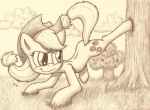 2013 applejack_(mlp) cowboy_hat cutie_mark equine female feral freckles friendship_is_magic greyscale hat horse kick monochrome my_little_pony pony punk-pegasus solo traditional_media tree
Rating: Safe
Score: 1
User: Falord
Date: August 09, 2013