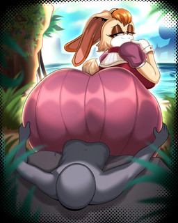 anthro big_breasts big_butt bottomwear breasts butt butt_grab clothed clothing detailed_background duo eyebrows eyelashes faceless_character faceless_male female fully_clothed gloves hair hand_on_butt handwear huge_butt larger_female long_ears looking_at_another looking_at_partner looking_back male male/female mature_female narrowed_eyes orange_hair outside pink_bottomwear pink_clothing pink_skirt shirt short_hair short_tail size_difference skirt smaller_male smile tail topwear wide_hips nrgxer sega sonic_the_hedgehog_(series) vanilla_the_rabbit lagomorph leporid mammal rabbit 2026 absurd_res hi_res