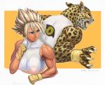 blue_eyes breasts claws clothing female gloves handwear muscular muscular_female nipples nipples_visible_through_clothing red_eyes nebaglubina bloody_roar konami shina_(bloody_roar) felid human leopard mammal pantherine hi_res