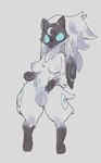 anthro biped blue_eyes bovid breasts caprine featureless_breasts female fur hi_res kindred_(lol) lamb_(lol) league_of_legends mammal mask ramssa riot_games sheep simple_background solo tencent white_body white_fur