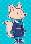 anthro cheek_tuft clothed clothing dotted_background facial_tuft female handwear mittens pattern_background scarf simple_background smile solo standing tuft fuel_(artist) disney zootopia skye_(zootopia) arctic_fox canid canine fox mammal true_fox 2017 2d_animation animated short_playtime