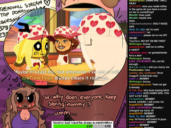 anthro big_breasts big_butt breasts butt dialogue donation_drive female huge_breasts huge_butt livestream male nipple_outline profanity screencap screencap_background slightly_chubby slightly_chubby_anthro slightly_chubby_female stream_chat text oxyoxyoxyox nintendo tomodachi_life:_living_the_dream youtube youtube_poop cinnamon_(oxyoxyoxyox) toffee_(oxyoxyoxyox) animal_humanoid deer deer_humanoid human humanoid lagomorph leporid mammal mammal_humanoid rabbit 2026 english_text tagme