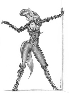 anthro armwear bedroom_eyes breasts cleavage clothed clothing collar elbow_gloves female gloves handwear hooves key knee_highs leaning_on_wall leather leather_clothing legwear lock looking_at_viewer narrowed_eyes padlock padlocked_collar pose seductive simple_background skinsuit solo tight_clothing unguligrade white_background baron_engel friendship_is_magic hasbro my_little_pony octavia_(mlp) earth_pony equid equine horse mammal pony graphite_(artwork) greyscale hi_res monochrome traditional_media_(artwork)