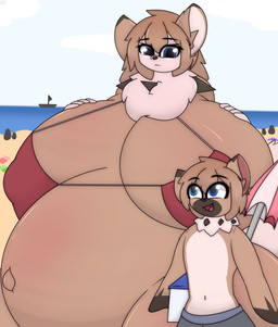 anthro belly big_belly big_breasts bikini breasts clothing duo emotionless female huge_breasts hyper hyper_pregnancy male male/female pregnant pregnant_anthro pregnant_female size_difference smaller_male swimwear two-piece_swimsuit young tubfy nintendo pokemon canid canine generation_7_pokemon lycanroc mammal midday_lycanroc pokemon_(species) rockruff absurd_res hi_res brother_(lore) brother_and_sister_(lore) incest_(lore) sibling_(lore) sister_(lore)