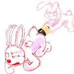 ambiguous_gender anal anal_penetration battery duo penetration sex sex_toy toying_partner jackrlupus_(artist) duracell duracell_bunny lagomorph leporid mammal rabbit 1:1 sketch