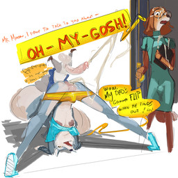 after_anal after_sex all_fours amber_eyes anthro anthro_on_anthro areola ass_up balls big_areola big_balls big_penis biped bodily_fluids bottomless bottomless_anthro bottomless_male bottomwear bottomwear_down breasts bulge caught_in_the_act caught_while_cumming clothed clothed_anthro clothed_gynomorph clothed_intersex clothed_male clothing color_sketch crossgender cum cum_in_ass cum_inside cum_on_arm cum_on_chest cum_on_face cum_on_glasses cumshot dialogue door ejaculation erection erection_under_clothing exposed_breasts eyewear faceless_anthro faceless_character faceless_male footwear ftg_crossgender fti_crossgender fully_clothed fully_clothed_anthro fully_clothed_gynomorph fully_clothed_intersex genital_fluids genitals glasses group gynomorph gynomorph/male gynomorph_anthro gynomorph_focus hair holding_object intersex intersex/male intersex_anthro intersex_focus interspecies larger_gynomorph larger_intersex long_tail male male_anthro medium_hair nipples no_bra open_mouth opening_door pants partially_clothed partially_clothed_anthro partially_clothed_gynomorph partially_clothed_intersex penis plantigrade pull_out raised_heel round_glasses shoes shorts shorts_down simple_background size_difference small_breasts small_but_hung smaller_male sneakers snout speech_bubble spread_legs spreading standing surprised tail talking_to_another teeth text tiptoes trio walk-in wearing_glasses white_background magnetus illumination_entertainment sing_(movie) buster_moon porsha_crystal suki_lane canid canine canis domestic_dog hunting_dog koala mammal marsupial saluki sighthound vombatiform wolf 1:1 2024 colored colored_sketch english_text hi_res sketch